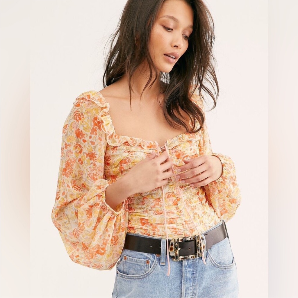 Fp Mable Printed Blouse Xs